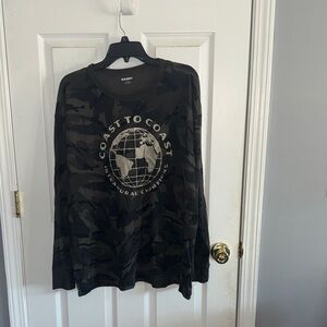 Old Navy Black Camouflage Long Sleeve Shirt